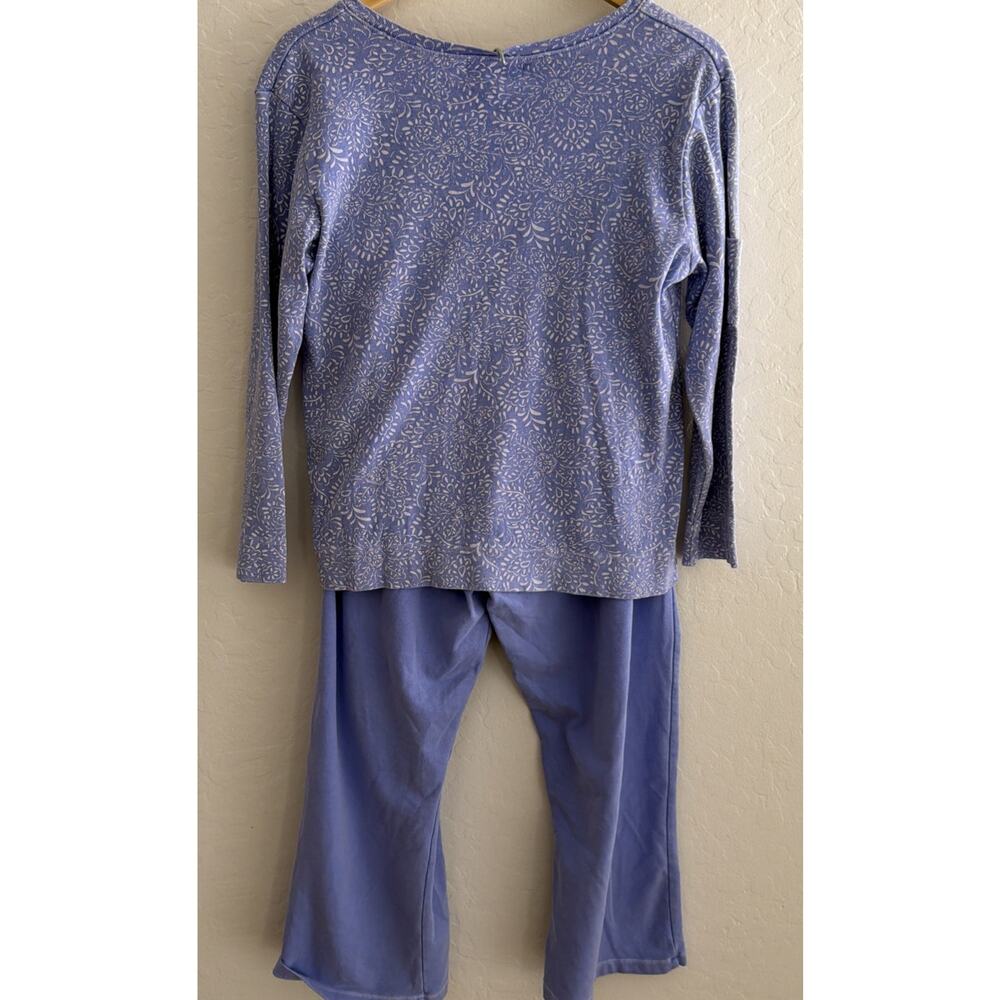 Fresh Produce XL Pajama Lounge Set Purple Floral V Neck Top Purple Crop Bottom - Picture 3 of 10